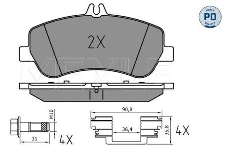 0252486720PD KLOCKI HAM. DB P. X204 GLK 4-MATIC 08-16 MEYLE підбір по vin на Brocar