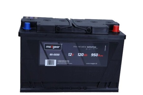 850030 AKUMULATOR 12V 120AH/950A L- 350X175X230 MAXGEAR підбір по vin на Brocar