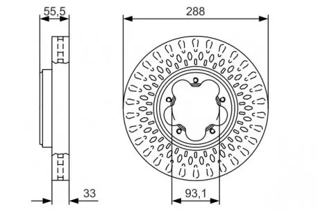 0986479A49 Диск тормозной (передний) Ford Transit 13- (288x33) BOSCH подбор по vin на Brocar