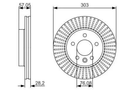 0986479154 Диск гальмівний (передній) VW Amarok 10- (303x28) BOSCH підбір по vin на Brocar