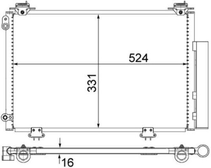 AC292000S SKRAPLACZ KLIMATYZACJI TOYOTA YARIS 99- MAHLE / KNECHT підбір по vin на Brocar