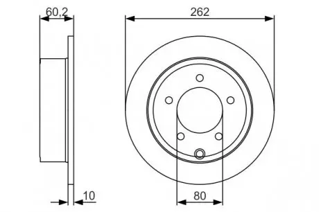 0986479A39 Диск тормозной (задний) Jeep Compass/Patriot 06-/Dodge Caliber 06- (262х10) BOSCH подбор по vin на Brocar