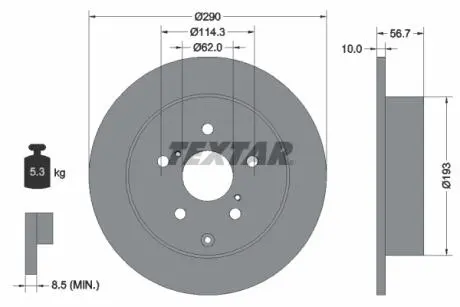 92164803 Тормозной диск TEXTAR подбор по vin на Brocar