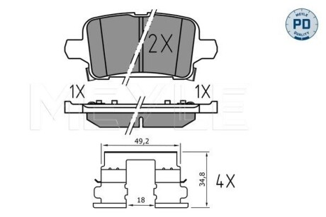 0252212917PD Колодки гальмівні OPEL T. ASTRA K 1,0-1,6 15- MEYLE підбір по vin на Brocar