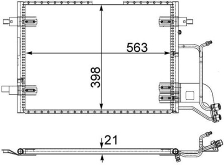 AC352000S SKRAPLACZ KLIMATYZACJI VW A4/PASSAT 97- MAHLE / KNECHT підбір по vin на Brocar