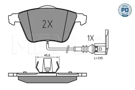 0252402120PD KLOCKI HAM. AUDI P. A3/TT 1,2-3,2 03-14 MEYLE подбор по vin на Brocar