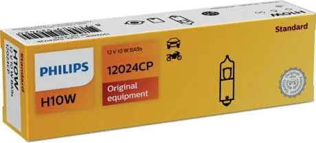 12024CP Автолампа Philips 12024CP Vision H10W BA9s 10 W прозрачная PHILIPS підбір по vin на Brocar
