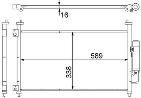 AC464000S SKRAPLACZ KLIMATYZACJI HONDA CIVIC 06- MAHLE / KNECHT підбір по vin на Brocar