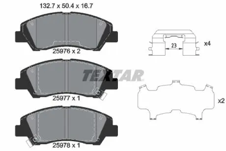2597601 Комплект тормозных колодок TEXTAR подбор по vin на Brocar