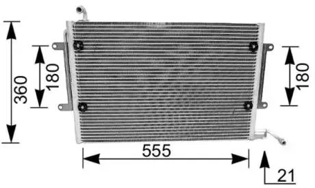 AC172000S Конденсатор, система кондиціонування повітря MAHLE / KNECHT підбір по vin на Brocar