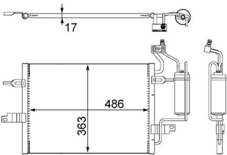 AC404000S SKRAPLACZ KLIMATYZACJI OPEL MERIVA 03- MAHLE / KNECHT підбір по vin на Brocar