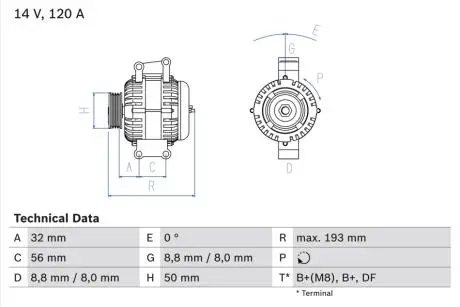 0986047660 Генератор BOSCH підбір по vin на Brocar