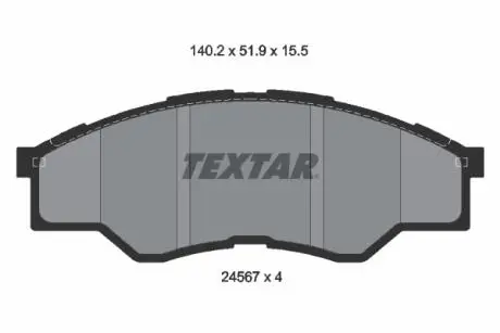 2456701 Гальмівні колодки, дискове гальмо (набір) TEXTAR підбір по vin на Brocar