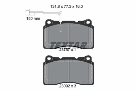 2375701 Гальмівні колодки, дискове гальмо (набір) TEXTAR підбір по vin на Brocar