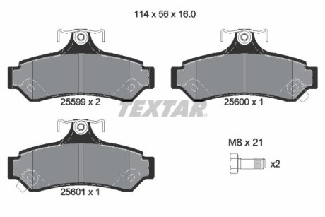 2559901 Колодки тормозные дисковые, к-кт. TEXTAR подбор по vin на Brocar