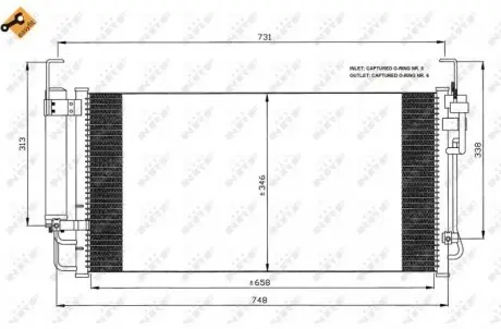 35473 Конденсатор, кондиционер NRF підбір по vin на Brocar
