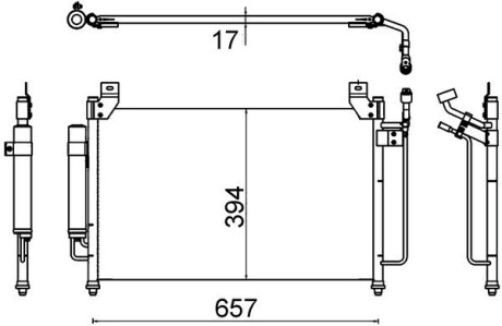 AC642000S Радиатор кондиционера Mazda CX-7 2.2D/2.3 07-13 MAHLE / KNECHT підбір по vin на Brocar