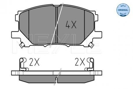 0252398916 Колодки тормозные (передние) Lexus RX 03- (140.8x59.5) MEYLE подбор по vin на Brocar
