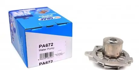 PA672 Помпа воды Fiat Doblo 1.9D/JTD 01-/Opel Astra H/Vectra C/Zafira B 1.9CDTI 04-10 (B/B) (7 лоп.) GRAF подбор по vin на Brocar