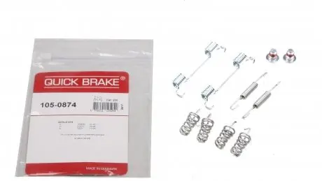 1050874 Комплект пружинок колодок стояночного гальма QUICK BRAKE підбір по vin на Brocar