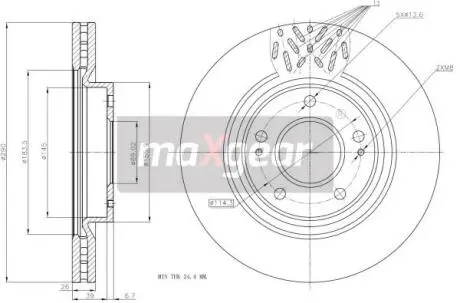 192393 Гальмівний диск MAXGEAR підбір по vin на Brocar