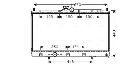 MT2199 Радіатор LANCER6 20i-16V MT 03- (Ava) AVA COOLING підбір по vin на Brocar