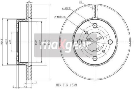 192327 Тормозной диск MAXGEAR підбір по vin на Brocar