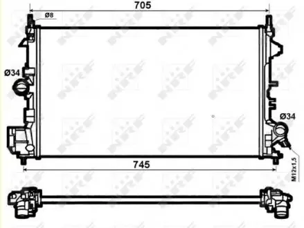 53074 Радиатор охлаждения Opel Vectra C 1.8 05-08/Fiat Croma 1.8 16V 05- NRF подбор по vin на Brocar