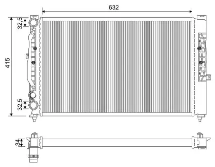 731537 Радіатор охолодження Audi A4/A6/VW Passat 1.6-2.8 94-08 (34x415x632) VALEO підбір по vin на Brocar