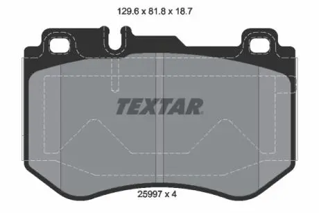 2599701 Колодки гальмівні (передні) MB C-class (W205) 14- (Brembo) TEXTAR підбір по vin на Brocar