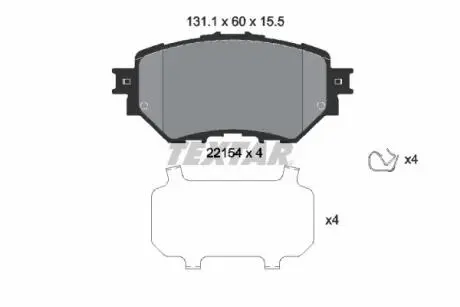 2215401 Колодки тормозные (передние) Mazda 3 1.5-2.5 13- (Akebono) TEXTAR підбір по vin на Brocar