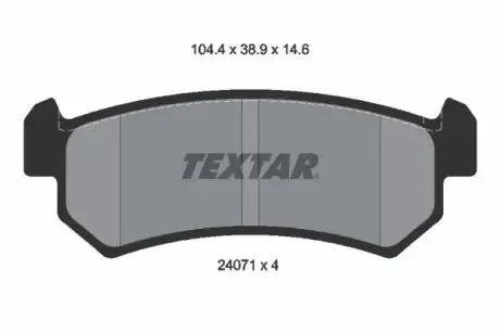2407101 Колодки гальмівні (задні) Chevrolet Lacetti 05- (Sumitomo) TEXTAR підбір по vin на Brocar