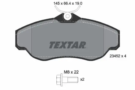 2345201 Гальмівні колодки, дискове гальмо (набір) TEXTAR підбір по vin на Brocar