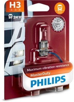 13336MDB1 Автолампа Philips 13336MDB1 MasterDuty H3 PK22s 70 W прозора PHILIPS підбір по vin на Brocar