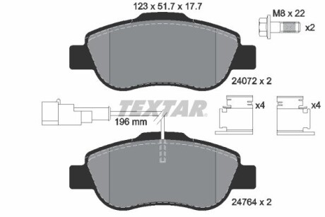 2476401 Комплект тормозных колодок, дисковый тормоз TEXTAR подбор по vin на Brocar