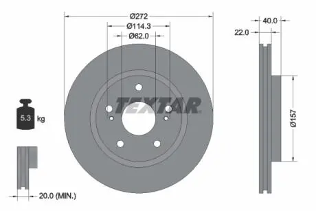 92289403 TARCZA HAM. SUZUKI P. SWIFT 1,6 12- TEXTAR підбір по vin на Brocar