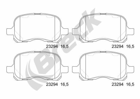 232940070100 Комплект гальмівних колодок, дискове гальмо BRECK підбір по vin на Brocar