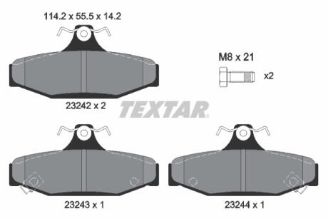 2324201 Комплект тормозных колодок, дисковый тормоз 2324201 TEXTAR TEXTAR підбір по vin на Brocar