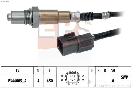 1998262 SONDA LAMBDA HYUNDAI I40 2,0GDI 14- EPS підбір по vin на Brocar
