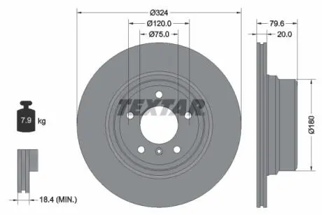92146303 Гальмівний диск TEXTAR підбір по vin на Brocar