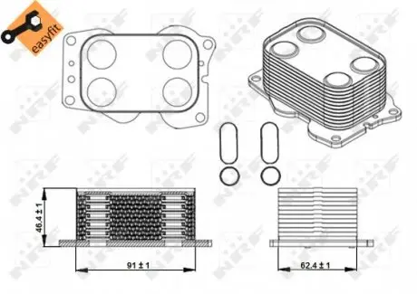 31338 Радіатор масляний Citroen Jumpy/Fiat Scudo/Peugeot Expert 2.0 HDI 07- (теплообмінник) NRF підбір по vin на Brocar