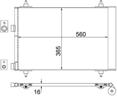 AC315000S Радіатор кондиціонера 307 1.4-2.0 MAHLE / KNECHT підбір по vin на Brocar