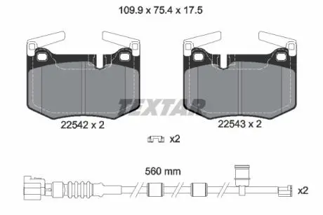 2254201 Комплект тормозных колодок TEXTAR подбор по vin на Brocar
