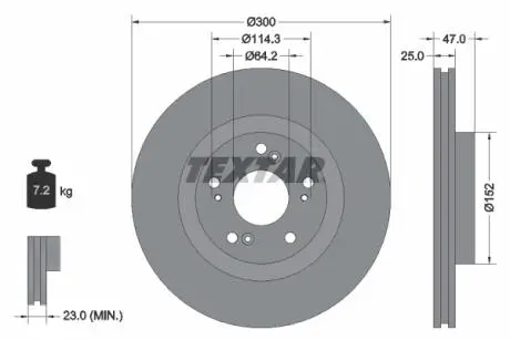 92186503 Тормозной диск TEXTAR підбір по vin на Brocar