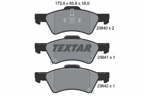 2364001 Тормозные колодки дисковые TEXTAR підбір по vin на Brocar