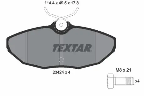 2342401 Гальмівні колодки, дискове гальмо (набір) TEXTAR підбір по vin на Brocar