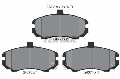 2436901 Гальмівні колодки, дискове гальмо (набір) TEXTAR підбір по vin на Brocar