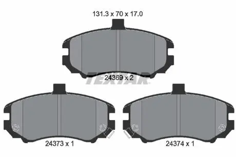 2436901 Гальмівні колодки, дискове гальмо (набір) TEXTAR підбір по vin на Brocar