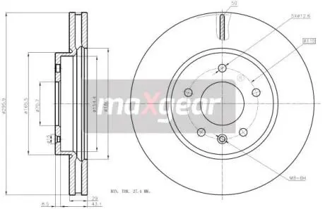 192369 Тормозной диск MAXGEAR подбор по vin на Brocar