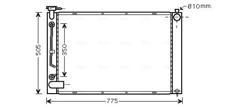 TO2343 Радіатор охолодження LEXUS RXII 330 (вир-во AVA) AVA COOLING підбір по vin на Brocar